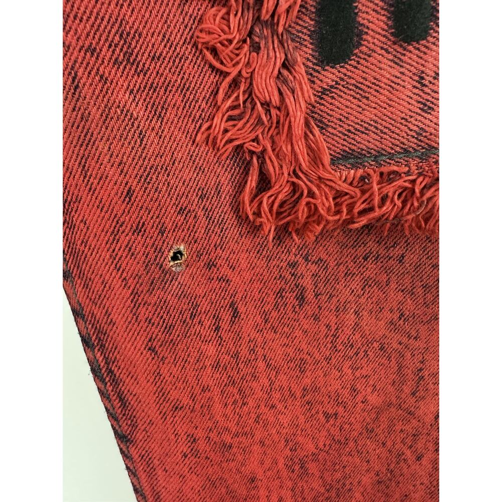 Vtg 90's Exhaust Red Acid Wash Graphic Denim Jeans Grunge Punk Size 31 *Flawed - Picture 7 of 16
